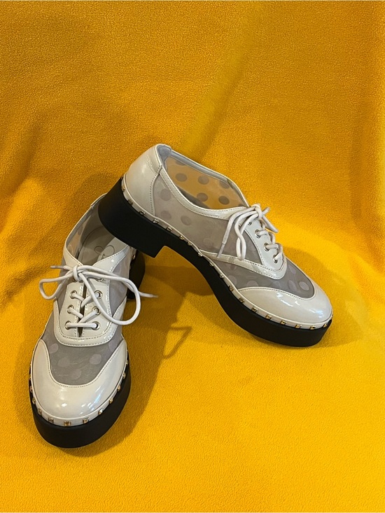 Jessica Simpson Shoes - Jessica Simpson Chryse Polka Dot Flock Mesh & faux leather chunky oxfords. 6